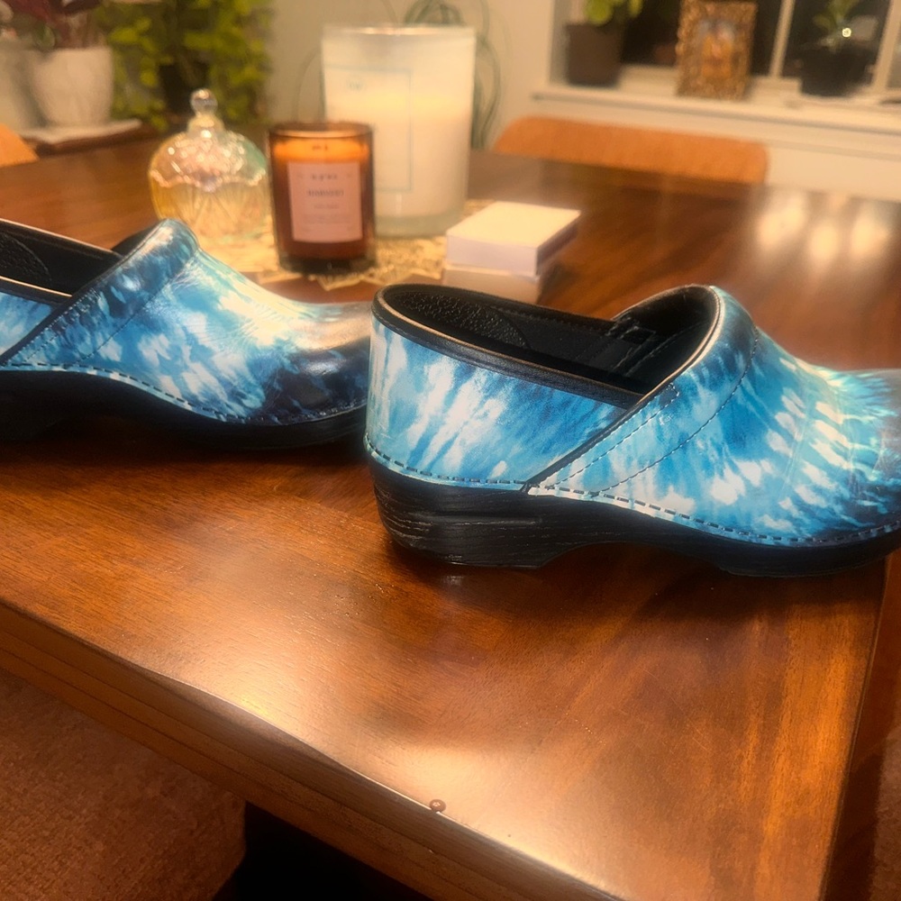 Dansko Blue Patterned Clogs - image 1